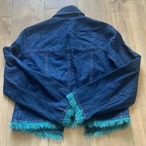 Double D Ranch Faux Fur & Jewel Denim Jacket Sz XS - Picture 7 of 7